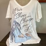 Disney Tops | Disney Store Cinderella Glass Slipper T-Shirt | Color: White | Size: Xxl