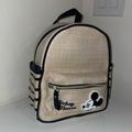 Disney Bags | Disney Nwt! Mickey Mouse Mini Soft Wicker Style Backpack Back Pack Minnie Purse | Color: Cream/Tan | Size: Os