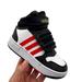 Adidas Shoes | Adidas Toddler Boys Basketball Shoe Size 9k Black Red Mid Top Slip On Sneakers | Color: Black/Red | Size: 9b