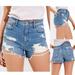 American Eagle Outfitters Shorts | American Eagle Ae Denim 90s Boyfriend Jean Short Medium Wash Denim Size 14 | Color: Blue/White | Size: 14