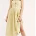 Free People Dresses | Free People, Lilah Pleated Strapless Dress, Midi, Yellow/Green, Xs | Color: Green | Size: Xs