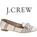 J. Crew Shoes | J.Crew Cleo Canvas Loafers / Flats In Cream, Red, & Navy Blue Stripe With Bow | Color: Blue/Cream | Size: 8