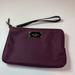 Kate Spade Bags | Kate Spade Leoni Wilson Road Deep Plum Nylon Wristlet W/Black Leather Strap Nwot | Color: Purple | Size: Os