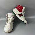 Gucci Shoes | Authentic Gucci Contrast Padded Leather High-Top Sneaker, White | Color: Red/White | Size: 9