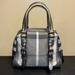 Burberry Bags | Burberry Metallic Silver Leather Trim Burberry Monogram Canvas Handbag | Color: Gray/Silver | Size: Os