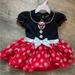 Disney Dresses | Disney Minnie Mouse Costume Dress 18 Months | Color: Black/Red | Size: 18mb