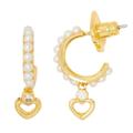 Kate Spade Jewelry | Kate Spade Shining Spade Pearl Huggies Hoop Earrings | Color: Gold/White | Size: Os