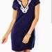 Lilly Pulitzer Dresses | Lilly Pulitzer Brewster Dress Xxs Navy With White Lace Detail | Color: Blue | Size: Xxs