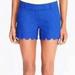 J. Crew Shorts | J Crew Factory. Womens Linen Cotton Scalloped Hem Shorts Size 0 | Color: Blue | Size: 0