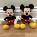 Disney Toys | 2 Small Disney Mickey Mouse Dolls With Like Beanbag In Butts. | Color: Black/Red | Size: Roughly 8”H X 5”W