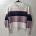 American Eagle Outfitters Sweaters | American Eagle Pullover Sweater High Mock Neck Stretch Top Womens Long Sleeve Xs | Color: Purple/White | Size: Xs