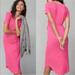 Anthropologie Dresses | Anthropologie Saturday/Sunday Addy Ribbed Maxi Tee Dress Pink Belted Size Large | Color: Pink | Size: L