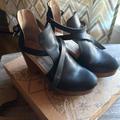 Free People Shoes | Free People Cedar Clogs In Black, Size 36.5 | Color: Black/Brown | Size: 6.5