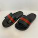 Gucci Shoes | Gucci Pursuit 72 Slides Unisex Black/Red/Green Stripes Sz 37 Eu, Men 5/Women 7 | Color: Black | Size: 7