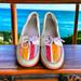 Columbia Shoes | Columbia Pfg Size 10 Striped Boat Deck Slip On Loafer Shoes | Omni-Grip | Color: Orange/White | Size: 10