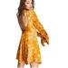 Free People Dresses | Free People Aries Mini Dress Golden Yellow Sz L Backless Long Sleeve Boho Flowy | Color: Gold | Size: L