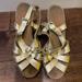 Michael Kors Shoes | Michael Kors Ace Gold Strappy Leather Espadrille Wedges, Size 6.5 | Color: Gold | Size: 6.5