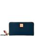 Dooney & Bourke Bags | Dooney & Bourke Pebble Grain Large Zip Around Wristlet Wallet - Midnight Blue | Color: Blue | Size: Os