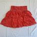 Anthropologie Skirts | Anthropologie Red & White Floral Tiered Mini Skirt - X-Large | Color: Red/White | Size: Xl
