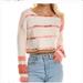 Free People Sweaters | Fp Emmy Knit Mod Pullover Sweater Knute Earth Tone Clay Ivory Orange Pink Lg L | Color: Cream/White | Size: L
