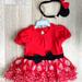 Disney Dresses | Disney Baby Minnie Mouse Red Dress Size 18-24m | Color: Black/Red | Size: 18-24mb