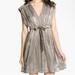 Jessica Simpson Dresses | Jessica Simpson Collection Gray Embossed Sleeveless V-Neck Dress Size Small | Color: Gray/Silver | Size: S