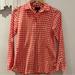 J. Crew Tops | J. Crew Boy Fit Woman Gingham Button Down Shirt - Cute And Cheerful | Color: Orange/Red | Size: 00