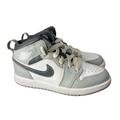 Nike Shoes | Air Jordan 1 Mid Light Smoke Grey, Kids Shoes, Size 12c | Color: Gray/White | Size: 12b