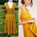 Anthropologie Dresses | Anthropologie Frye Wrap Dress Nuri Eyelet Midi Mustard Yellow | Color: Gold/Yellow | Size: L