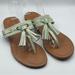 Coach Shoes | Coach Sheena Leather Sandals Mint Green Tassels Gold Grommets Women Shoe Sz. 7.5 | Color: Green | Size: 7.5