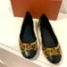 Coach Shoes | Coach Leather Leopard Print Flats. Size 7.5 M | Color: Black/Tan | Size: 7.5