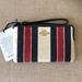 Coach Bags | Large Corner Coach Zip Wristlet In Signature Jacquard Stripe- New | Color: Blue/Red | Size: Os