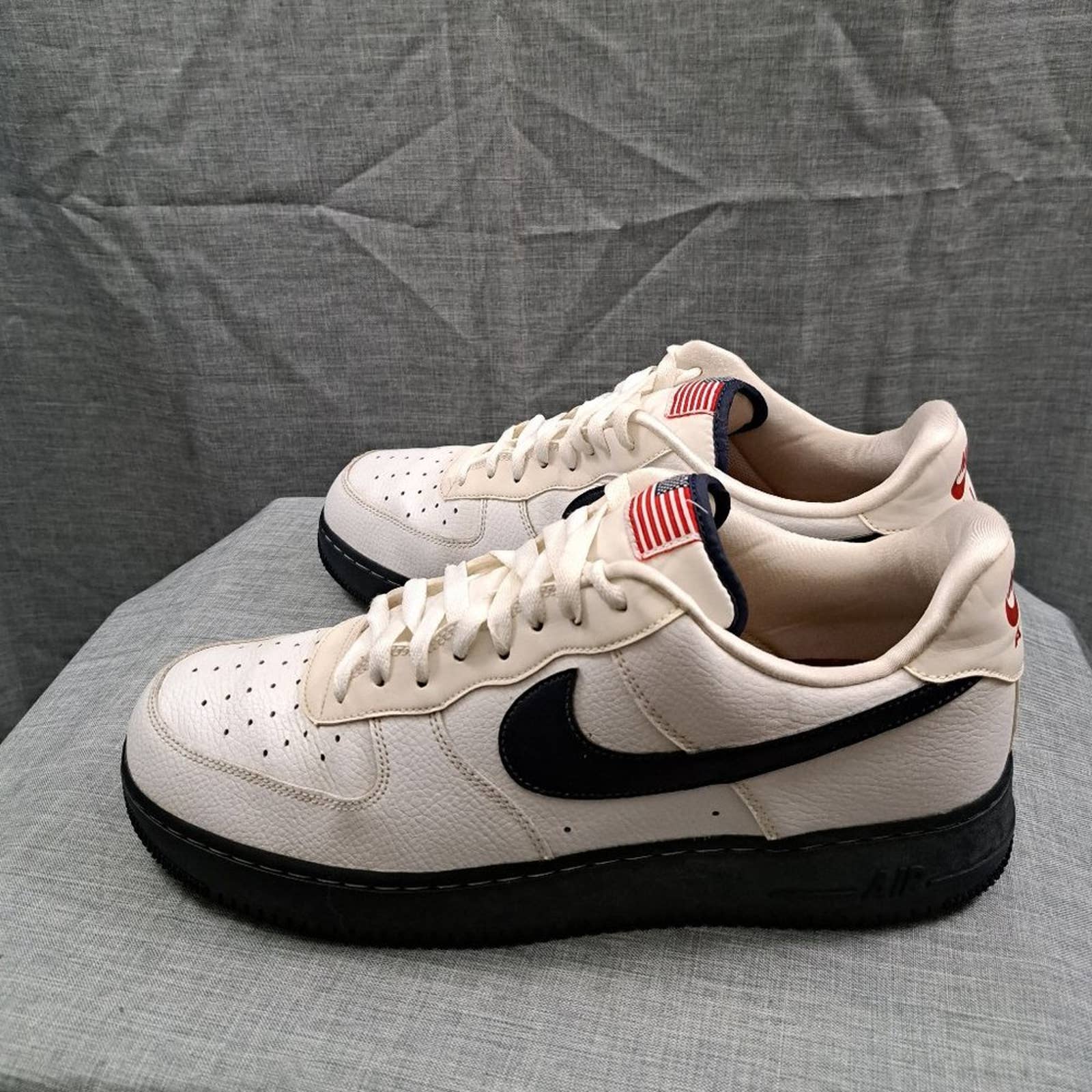 Nike Shoes | %Men Nike Air Force 1 Low '07 Lv8 'Usa' Flag, White Size: 12 Ck6718-100 / A 33 | Color: Blue/White | Size: 12