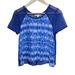 American Eagle Outfitters Tops | American Eagle Outfitters Sz S Blue Sheer Top Short Sleeve Shirt Open Back | Color: Blue | Size: S