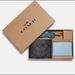 Coach Bags | Boxed 3 In 1 Coach Wallet Gift Set In Colorblock Signature Canvas. Nwt. | Color: Black/Blue | Size: Os