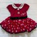 Disney Dresses | Disney Baby Minnie Mouse Dress W/ Snap Closure Red & White Polka Dots 3-6 Months | Color: Red/White | Size: 3-6mb