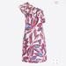 J. Crew Dresses | J. Crew Nwt Tropical Floral One Shoulder Linen Cotton Blend Ruffle Dress, Sz Xs | Color: Pink/White | Size: Xs