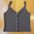 Brandy Melville Tops | Brandy Melville John Galt Brown Zelly Button Down Tank Top, One Size | Color: Brown | Size: One Size