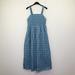 J. Crew Dresses | J Crew Women's Large Dress Blue Textured Plaid Smocked Sleeveless Bg455 Cg27 | Color: Blue | Size: L