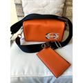 Coach Bags | Coach Axel Crossbody With Coach Stamp Orange Nwt | Color: Black/Orange | Size: Os