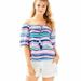 Lilly Pulitzer Tops | Lilly Pulitzer Sain Off The Shoulder Sandy Shell Stripe Multicolor Tassel Top | Color: Blue/Pink | Size: S