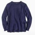 J. Crew Sweaters | J Crew Navy Side-Tie Crewneck Elongated Sweater Size M | Color: Blue | Size: M