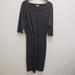 Anthropologie Dresses | Anthropologie Womens Front Slit Blouson Dress Size S Gray 3/4 Sleeve Boat Neck | Color: Gray | Size: S