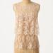 Anthropologie Tops | Anthropologie Only Hearts Beige Sheer Lace Ruffle Tank Top | Color: Cream/Tan | Size: S