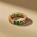 Anthropologie Jewelry | Anthropologie Multi-Shape Pav Crystal Ring - Nwt - Assorted- Size 6 | Color: Gold/Green | Size: Os