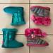 Disney Shoes | Disney Princess Ariel & Frozen Elsa Ana Boots Toddler Size 9 | Color: Green/Pink | Size: 9g