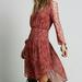 Free People Dresses | Free People Charlotte Rose Glow Combo Dress Lace Smocked Long Sleeve | Color: Pink/Red | Size: S