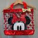 Disney Bags | Disney Minnie Mouse Polyurethane Clear/Red Polka Dot Sparkle Tote Bag. | Color: Black/Red | Size: Os