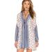Free People Dresses | Free People Rain Shine Printed Lace-Up Swing Dress | Color: Blue/White | Size: Xs