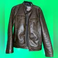 Levi's Jackets & Coats | Levi's Men's Faux Leather Trucker Racer Jacket | Color: Brown | Size: S